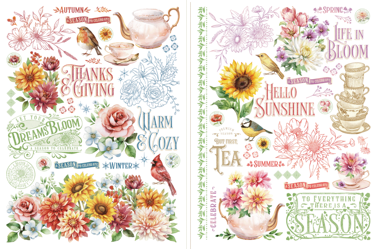 Graphic 45 Season to Celebrate Rub-On Transfers (4502958)