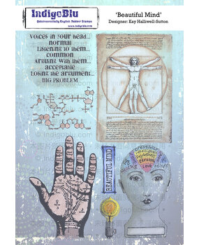 IndigoBlu Beautiful Mind A5 Rubber Stamp (IND0105) IndigoBlu Beautiful Mind A5 Rubber Stamp (IND0105)
