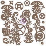 Prima Marketing Inc Finnabair Mechanical Thistle Decorative Chipboard (968908)