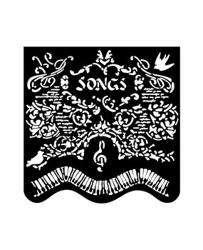 Stamperia Music Thick Stencil 18X18cm Songs And Piano (KSTDQ119)*