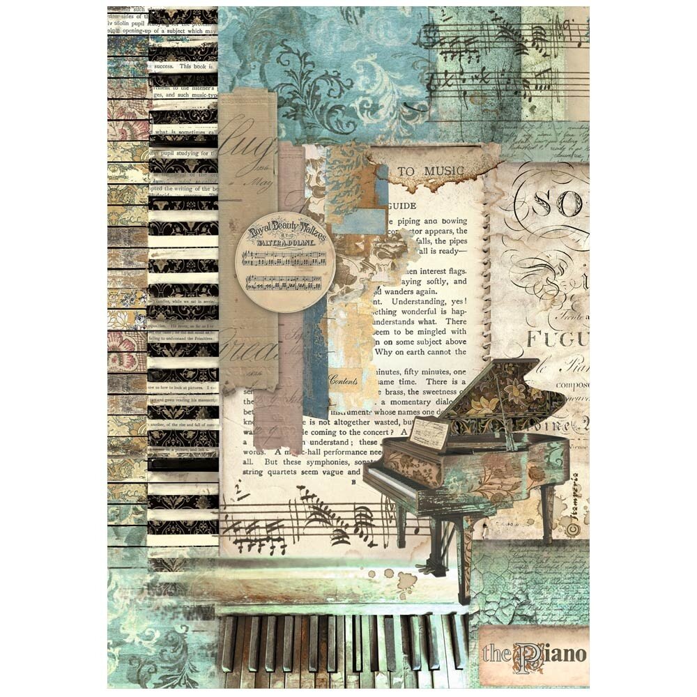 Stamperia Music A4 Rice Paper Piano (DFSA4966) Stamperia Music A4 Rice Paper Piano (DFSA4966)