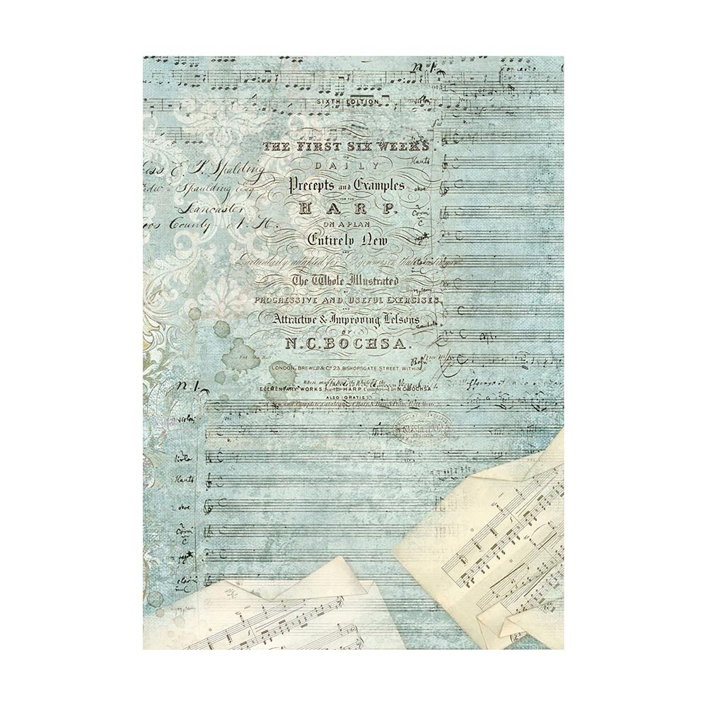 Stamperia Music A6 Rice Paper Backgrounds (DFSAK6033) Stamperia Music A6 Rice Paper Backgrounds (DFSAK6033)