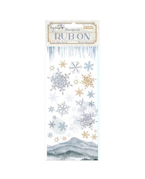 Stamperia Create Happiness Dewdrops Rub-On 4x8,5 Inch Snowflakes (DFLRB128)