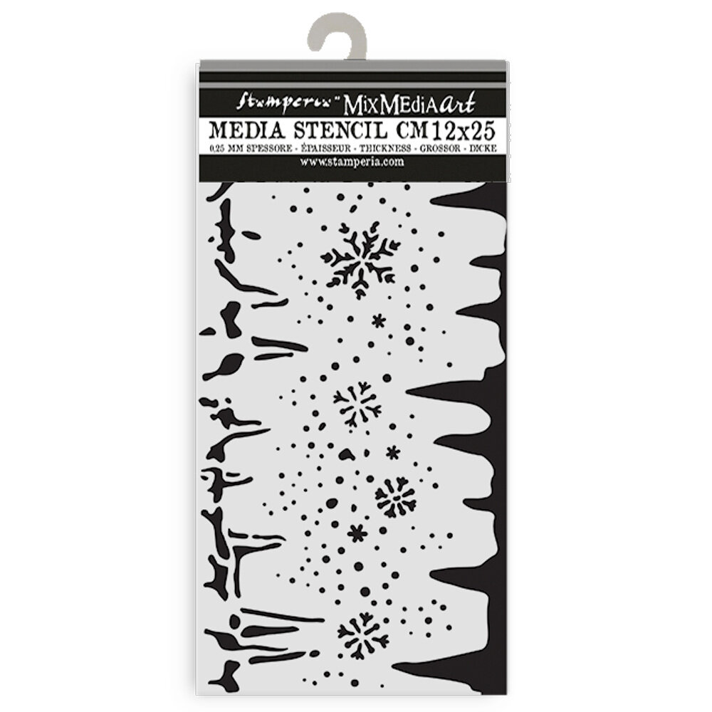 Stamperia Create Happiness Dewdrops Thick Stencil 12x25cm Snowflakes And Ice (KSTDL109) Stamperia Create Happiness Dewdrops Thick Stencil 12x25cm Snowflakes And Ice (KSTDL109)