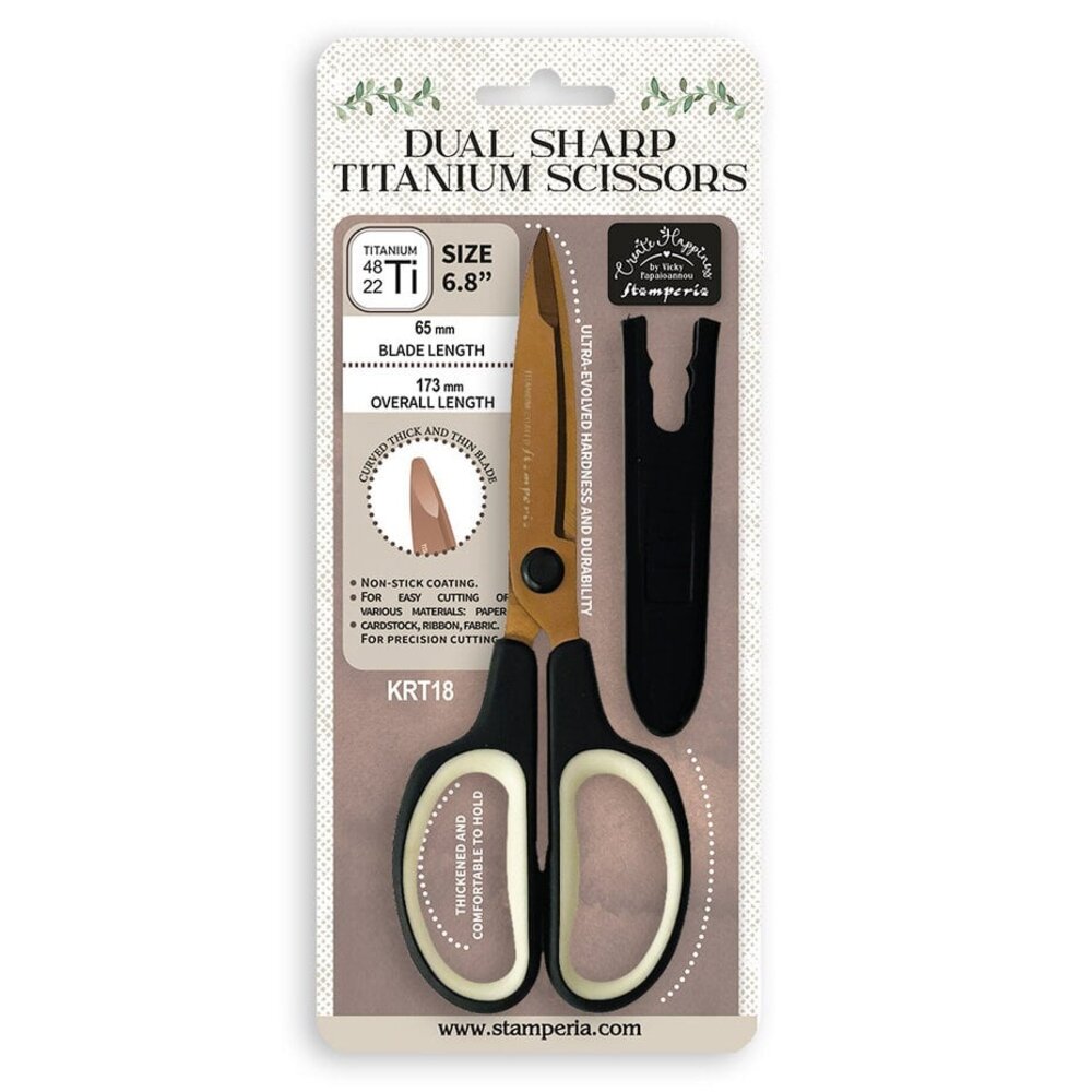 Stamperia Create Happiness Dual Sharp Titanium Scissors (KRT18) Stamperia Create Happiness Dual Sharp Titanium Scissors (KRT18)