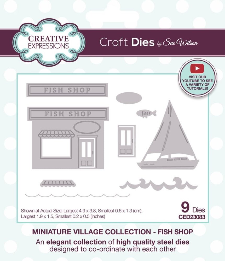 Creative Expressions Sue Wilson Craft Die Miniature Village Fish Shop (CED23083) Creative Expressions Sue Wilson Craft Die Miniature Village Fish Shop (CED23083)