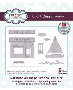 Creative Expressions Sue Wilson Craft Die Miniature Village Fish Shop (CED23083) Creative Expressions Sue Wilson Craft Die Miniature Village Fish Shop (CED23083)