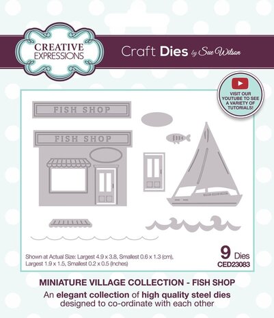 Creative Expressions Sue Wilson Craft Die Miniature Village Fish Shop (CED23083) Creative Expressions Sue Wilson Craft Die Miniature Village Fish Shop (CED23083)