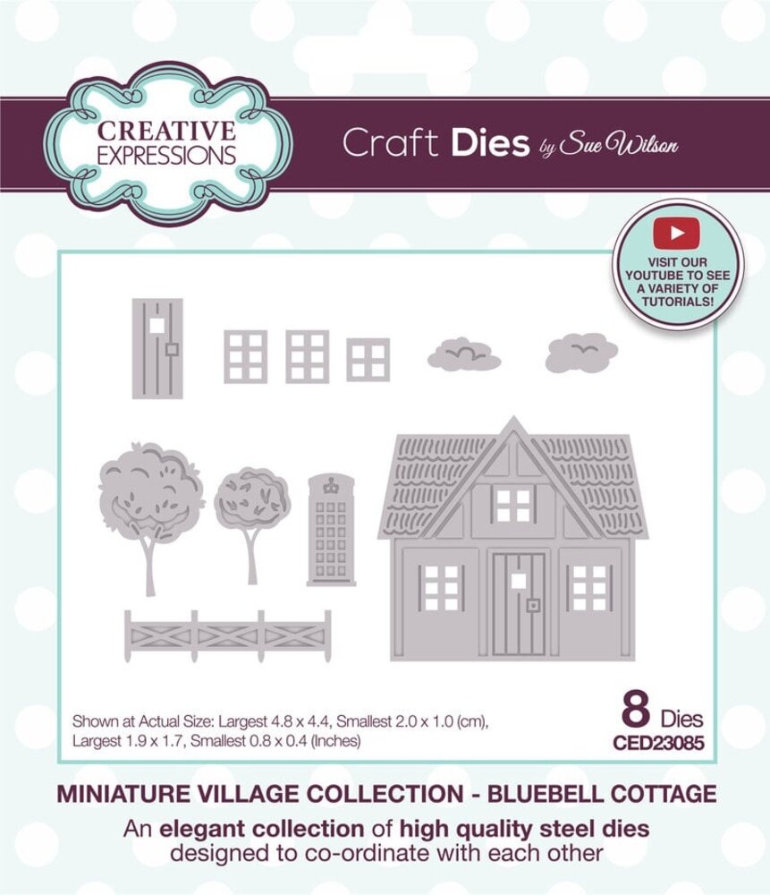 Creative Expressions Sue Wilson Craft Die Miniature Village Bluebell Cottage (CED23085) Creative Expressions Sue Wilson Craft Die Miniature Village Bluebell Cottage (CED23085)