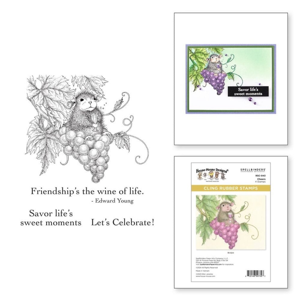 Spellbinders House-Mouse Designs Cheers Cling Rubber Stamp (RSC-043) Spellbinders House-Mouse Designs Cheers Cling Rubber Stamp (RSC-043)