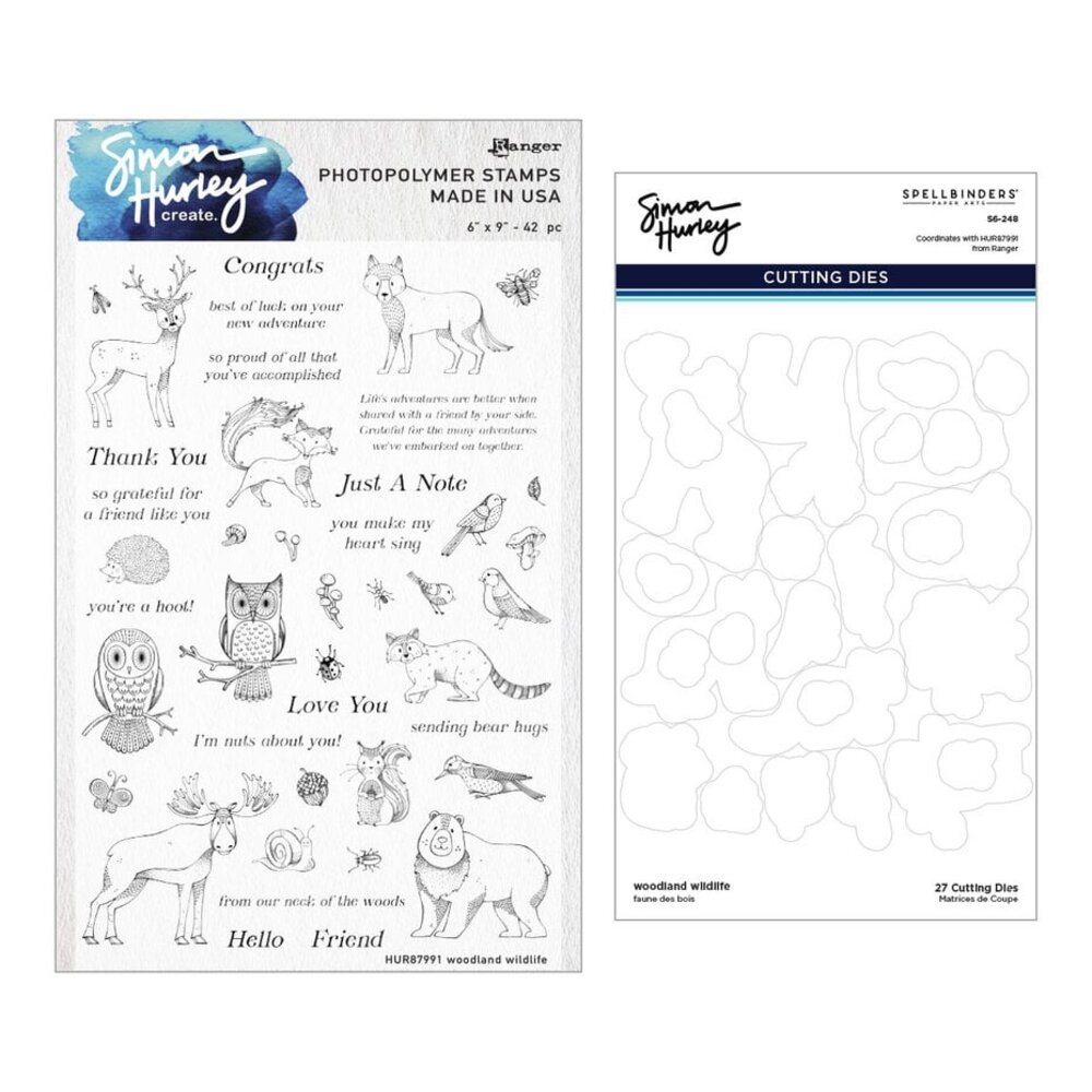 Spellbinders Woodland Wildlife Stamp and Die Bundle (BD-0915) Spellbinders Woodland Wildlife Stamp and Die Bundle (BD-0915)