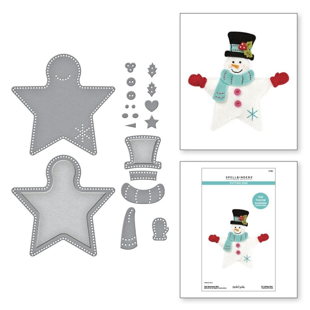 Spellbinders Felt Stitch & Create Felt Snowman Star Dies (S7-262) Spellbinders Felt Stitch & Create Felt Snowman Star Dies (S7-262)