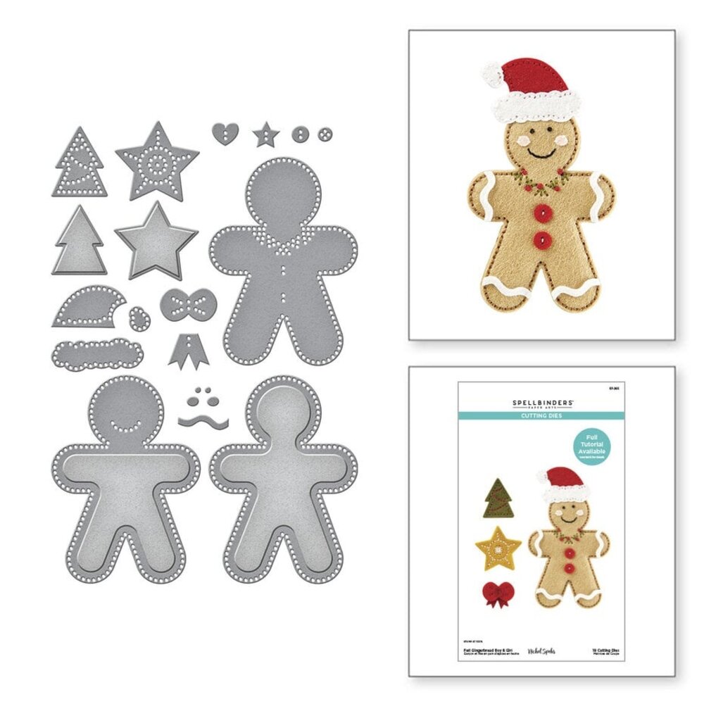 Spellbinders Felt Stitch & Create Felt Gingerbread Boy & Girl Dies (S7-265) Spellbinders Felt Stitch & Create Felt Gingerbread Boy & Girl Dies (S7-265)