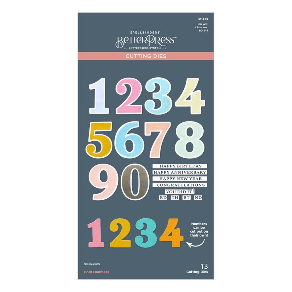 Spellbinders Color Mix Celebrations Bold Numbers Dies (S7-269) Spellbinders Color Mix Celebrations Bold Numbers Dies (S7-269)