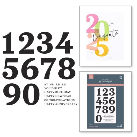Spellbinders Color Mix Celebrations Bold Color Mix Numbers BetterPress Plates and Die Bundle (BD-0911) Spellbinders Color Mix Celebrations Bold Color Mix Numbers BetterPress Plates and Die Bundle (BD-0911)