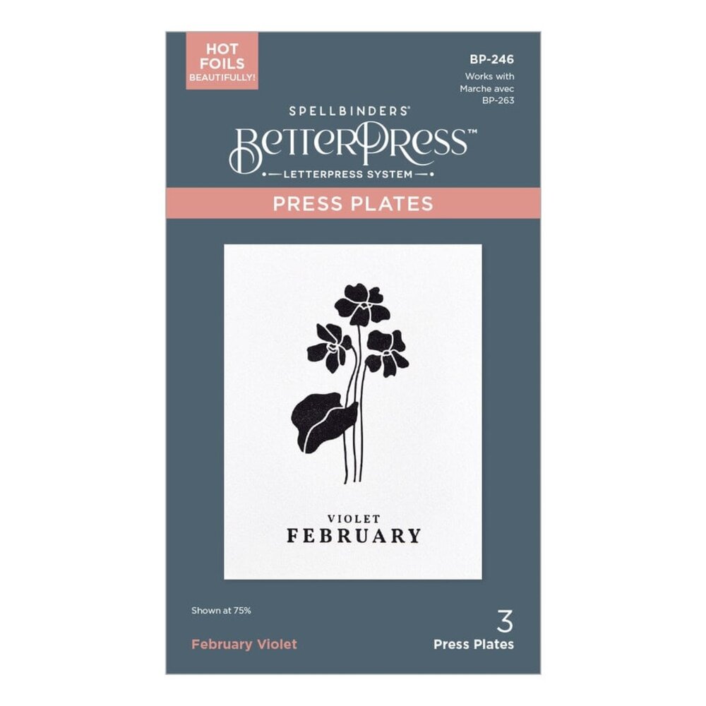 Spellbinders Florals Through the Year February Violet Press Plates (BP-246)