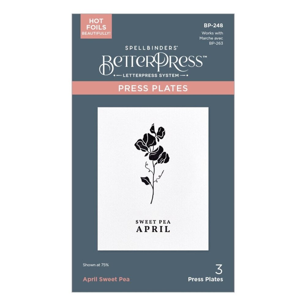 Spellbinders Florals Through the Year April Sweet Pea Press Plates (BP-248) Spellbinders Florals Through the Year April Sweet Pea Press Plates (BP-248)