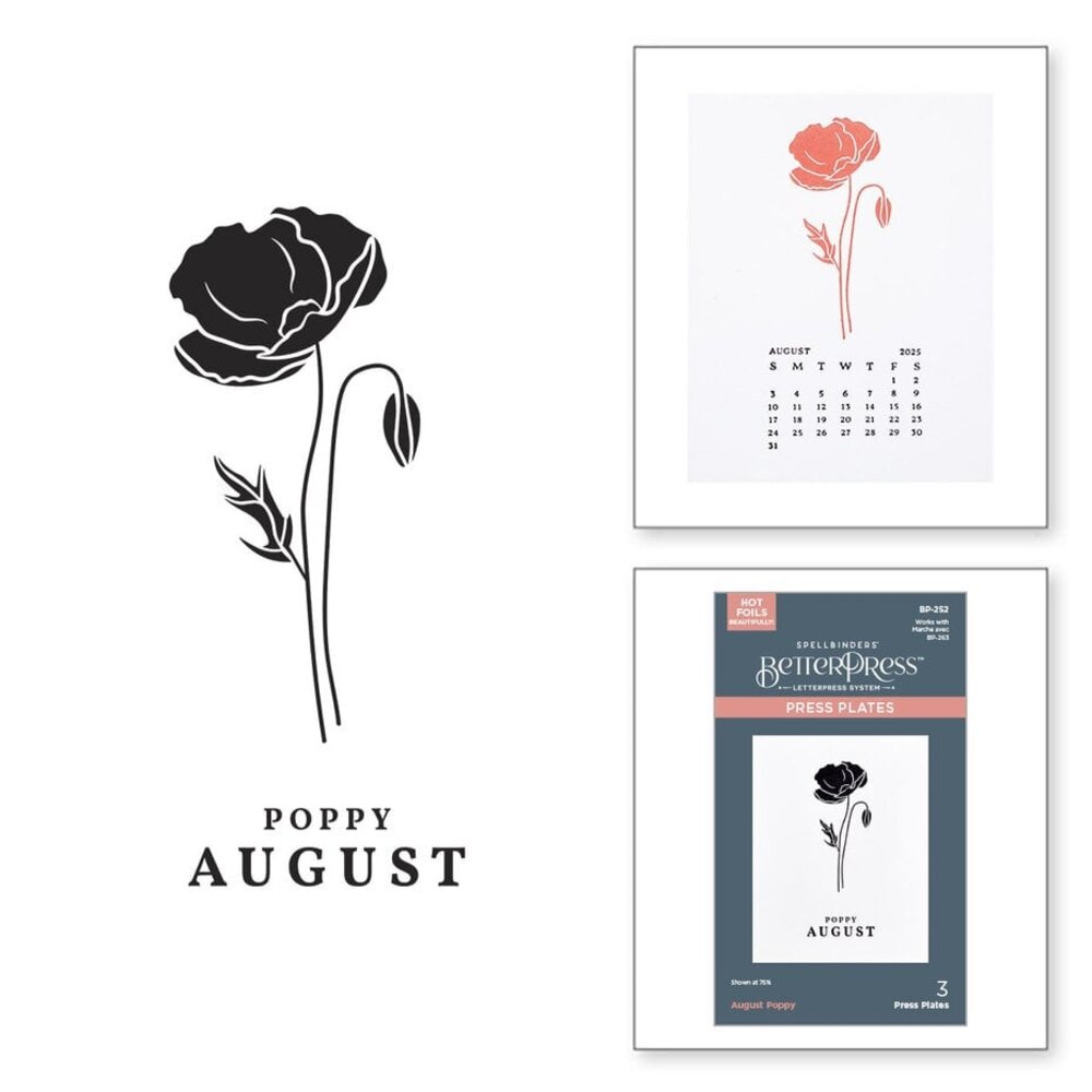 Spellbinders Florals Through the Year August Poppy Press Plates (BP-252) Spellbinders Florals Through the Year August Poppy Press Plates (BP-252)