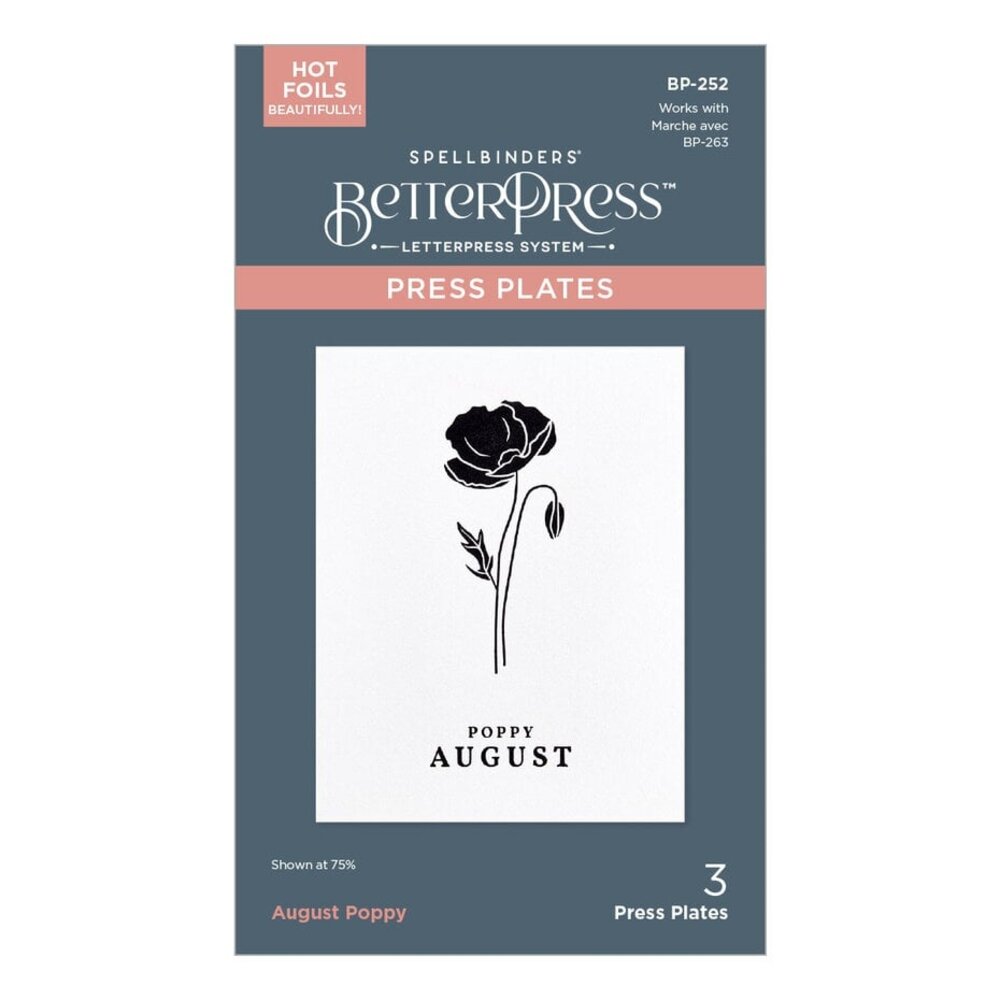 Spellbinders Florals Through the Year August Poppy Press Plates (BP-252) Spellbinders Florals Through the Year August Poppy Press Plates (BP-252)