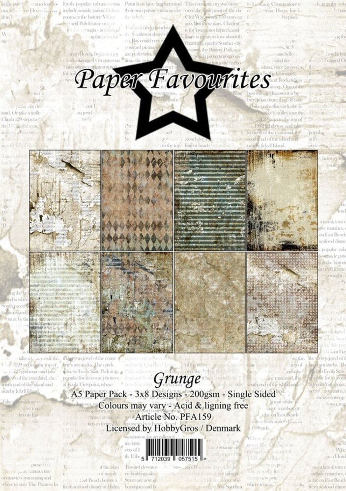 Paper Favourites Grunge A5 Paper Pack (PFA159)