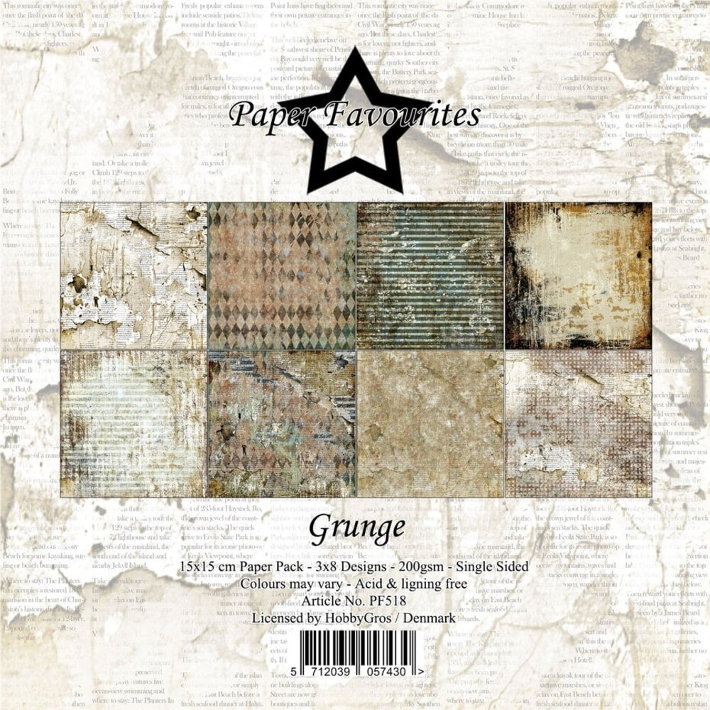 Paper Favourites Grunge 6x6 Inch Paper Pack (PF518) Paper Favourites Grunge 6x6 Inch Paper Pack (PF518)