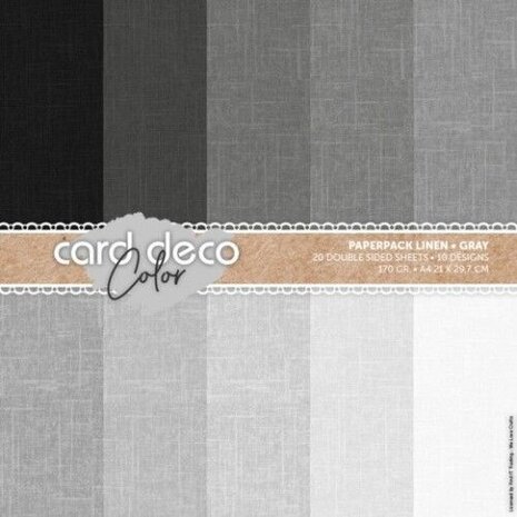 Card Deco Color Paperpack A4 Linen Gray (CDCPPA412005) Card Deco Color Paperpack A4 Linen Gray (CDCPPA412005)