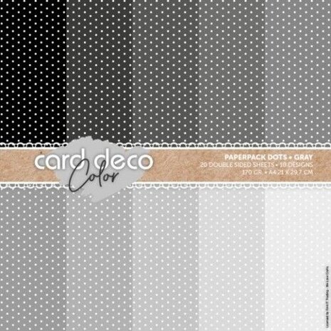 Card Deco Color Paperpack A4 Dots Gray (CDCPPA414005) Card Deco Color Paperpack A4 Dots Gray (CDCPPA414005)