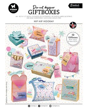 Studio Light Essentials Hip Hip Hooray Die-Cut Designer Giftboxes (SL-ES-DCPP258) Studio Light Essentials Hip Hip Hooray Die-Cut Designer Giftboxes (SL-ES-DCPP258)