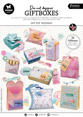 Studio Light Essentials Hip Hip Hooray Die-Cut Designer Giftboxes (SL-ES-DCPP258) Studio Light Essentials Hip Hip Hooray Die-Cut Designer Giftboxes (SL-ES-DCPP258)
