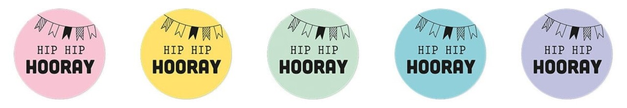 Studio Light Essentials Hip Hip Hooray Round Stickers on Roll (SL-ES-STIC26)