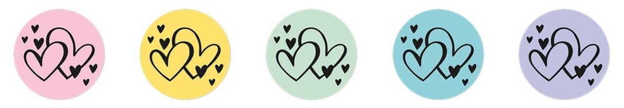 Studio Light Essentials Hearts Round Stickers on Roll (SL-ES-STIC28)