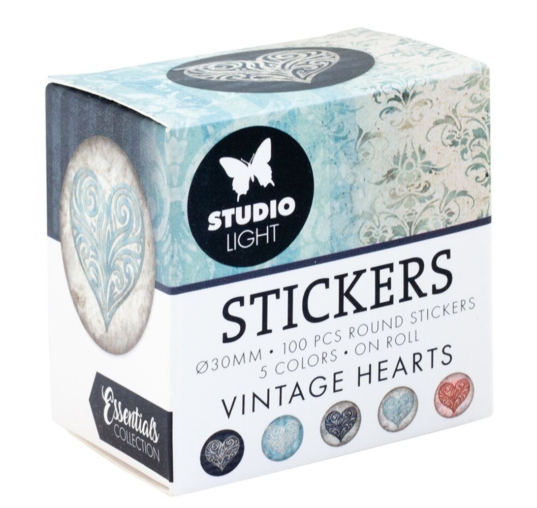 Studio Light Essentials Vintage Heart Round Stickers on Roll (SL-ES-STIC32) Studio Light Essentials Vintage Heart Round Stickers on Roll (SL-ES-STIC32)