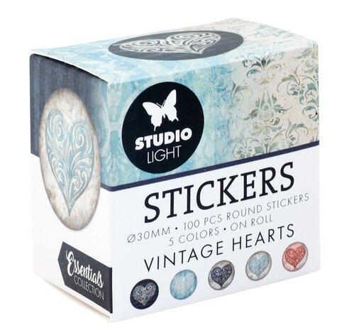 Studio Light Essentials Vintage Heart Round Stickers on Roll (SL-ES-STIC32) Studio Light Essentials Vintage Heart Round Stickers on Roll (SL-ES-STIC32)