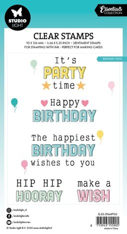 Studio Light Essentials Clear Stamps Birthday Texts (SL-ES-STAMP763) Studio Light Essentials Clear Stamps Birthday Texts (SL-ES-STAMP763)