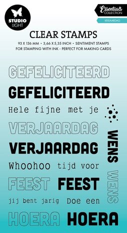 Studio Light Essentials Clear Stamps Verjaardag Teksten (SL-ES-STAMP764) Studio Light Essentials Clear Stamps Verjaardag Teksten (SL-ES-STAMP764)