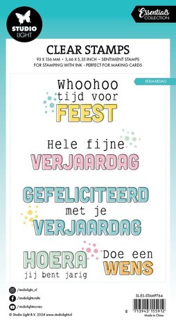 Studio Light Essentials Clear Stamps Verjaardag Teksten (SL-ES-STAMP764) Studio Light Essentials Clear Stamps Verjaardag Teksten (SL-ES-STAMP764)