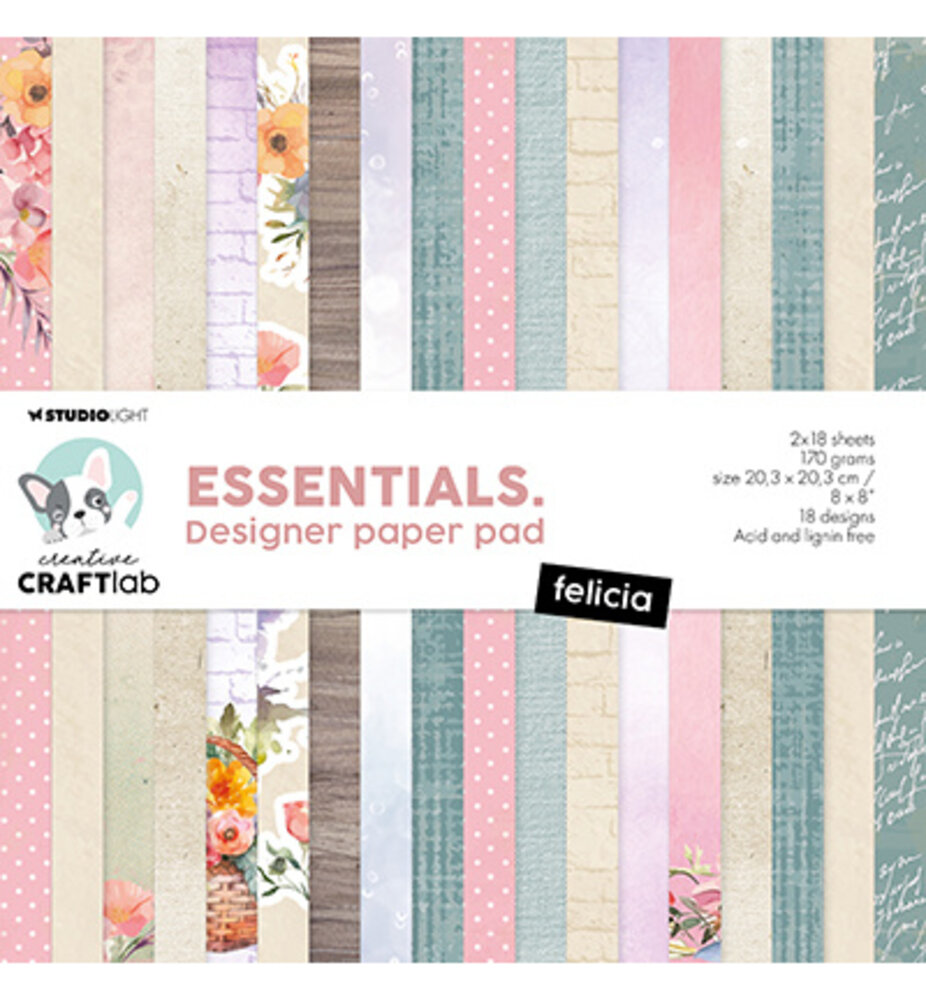Creative Craftlab Essentials Felicia 8x8 Inch Paper Pad (CCL-ES-DPP261)