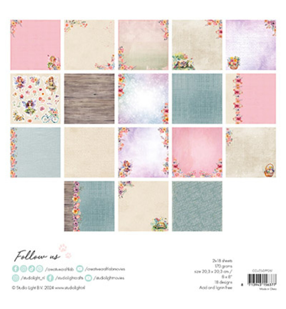 Creative Craftlab Essentials Felicia 8x8 Inch Paper Pad (CCL-ES-DPP261)