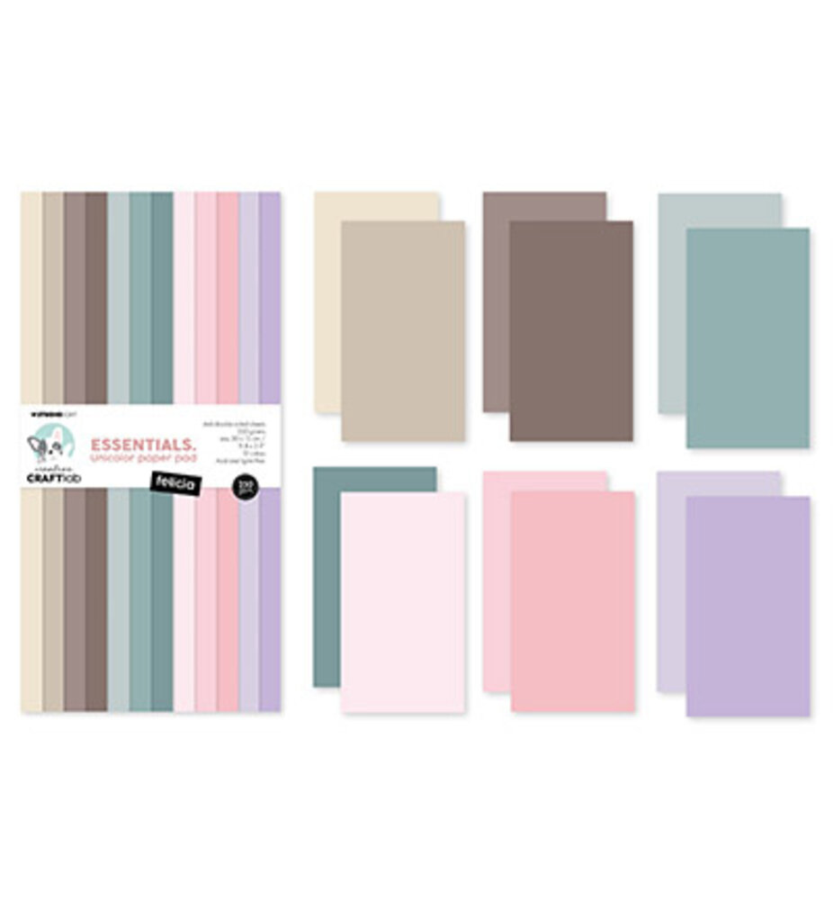 Creative Craftlab Essentials Felicia Slimline Unicolor Paper Pad (CCL-ES-UPP260) Creative Craftlab Essentials Felicia Slimline Unicolor Paper Pad (CCL-ES-UPP260)