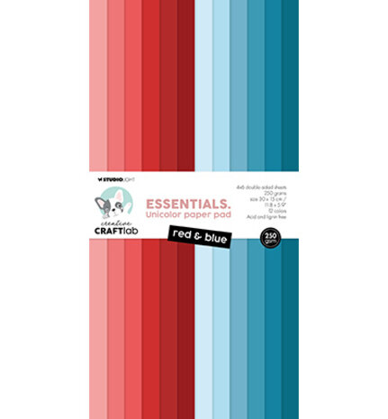 Creative Craftlab Essentials Red & Blue Slimline Unicolor Paper Pad (CCL-ES-UPP262)