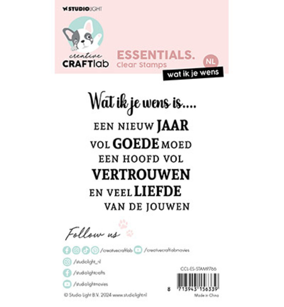 Creative Craftlab Essentials Clear Stamp Wat ik je wens (CCL-ES-STAMP766) Creative Craftlab Essentials Clear Stamp Wat ik je wens (CCL-ES-STAMP766)