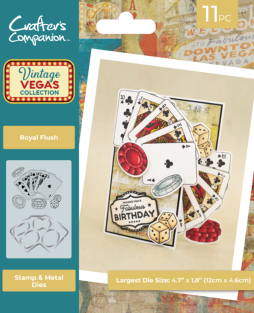 Crafter's Companion Vintage Vegas Stamp & Die Royal Flush (VV-STD-ROFL) Crafter's Companion Vintage Vegas Stamp & Die Royal Flush (VV-STD-ROFL)