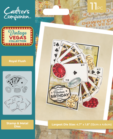 Crafter's Companion Vintage Vegas Stamp & Die Royal Flush (VV-STD-ROFL) Crafter's Companion Vintage Vegas Stamp & Die Royal Flush (VV-STD-ROFL)