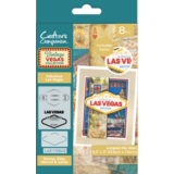 Crafter's Companion Vintage Vegas Stamp, Die, Stencil & Gems Fabulous Las Vegas (VV-STD-STEN-GEM-FLV)