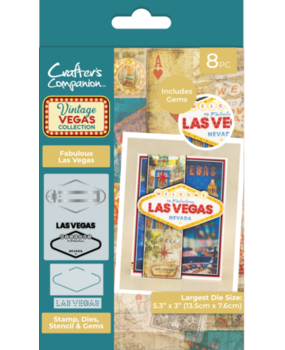 Crafter's Companion Vintage Vegas Stamp, Die, Stencil & Gems Fabulous Las Vegas (VV-STD-STEN-GEM-FLV) Crafter's Companion Vintage Vegas Stamp, Die, Stencil & Gems Fabulous Las Vegas (VV-STD-STEN-GEM-FLV)