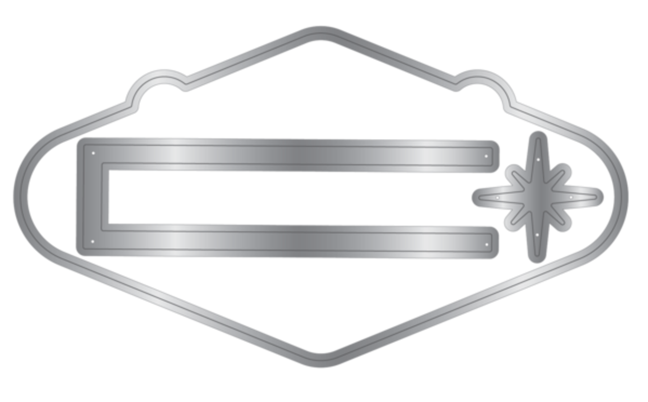 Crafter's Companion Vintage Vegas Stamp, Die, Stencil & Gems Fabulous Las Vegas (VV-STD-STEN-GEM-FLV)