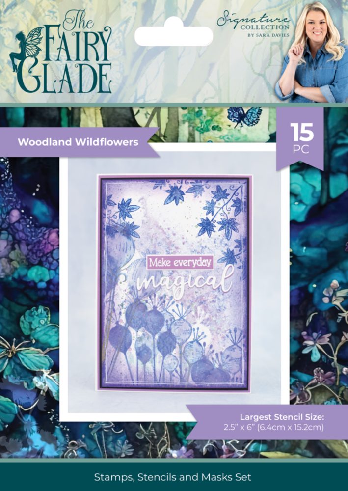 Crafter's Companion Fairy Glade Stamps, Stencils & Masks Woodland Wildflowers (SS-FG-STP-STENMA-WOW)