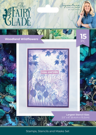 Crafter's Companion Fairy Glade Stamps, Stencils & Masks Woodland Wildflowers (SS-FG-STP-STENMA-WOW)