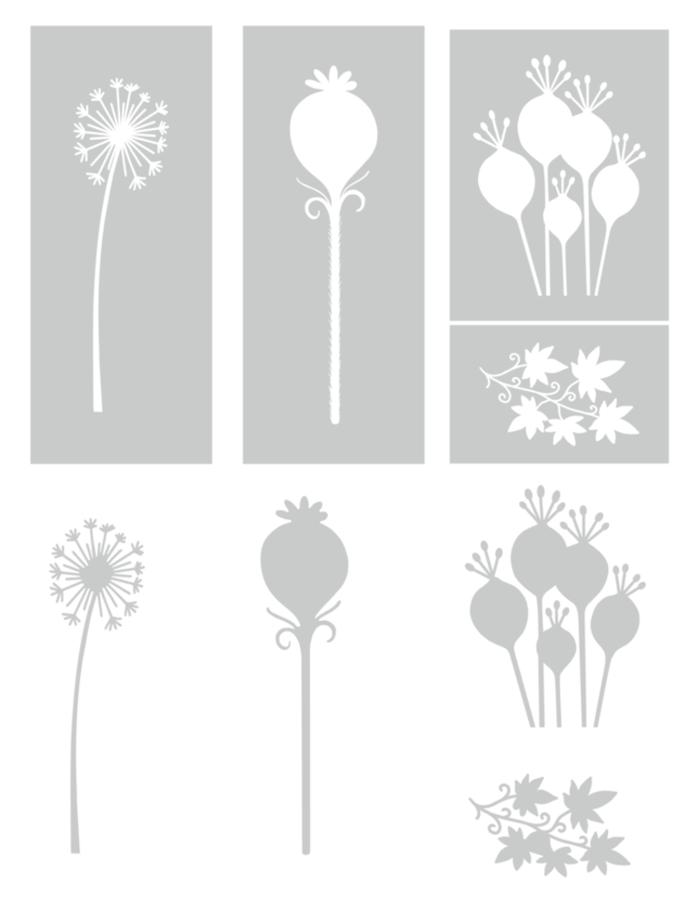 Crafter's Companion Fairy Glade Stamps, Stencils & Masks Woodland Wildflowers (SS-FG-STP-STENMA-WOW)