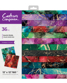 Crafter's Companion Black Pearl 12x12 Inch Foiled Paper Pad (CC-PAD12-BLPE) Crafter's Companion Black Pearl 12x12 Inch Foiled Paper Pad (CC-PAD12-BLPE)